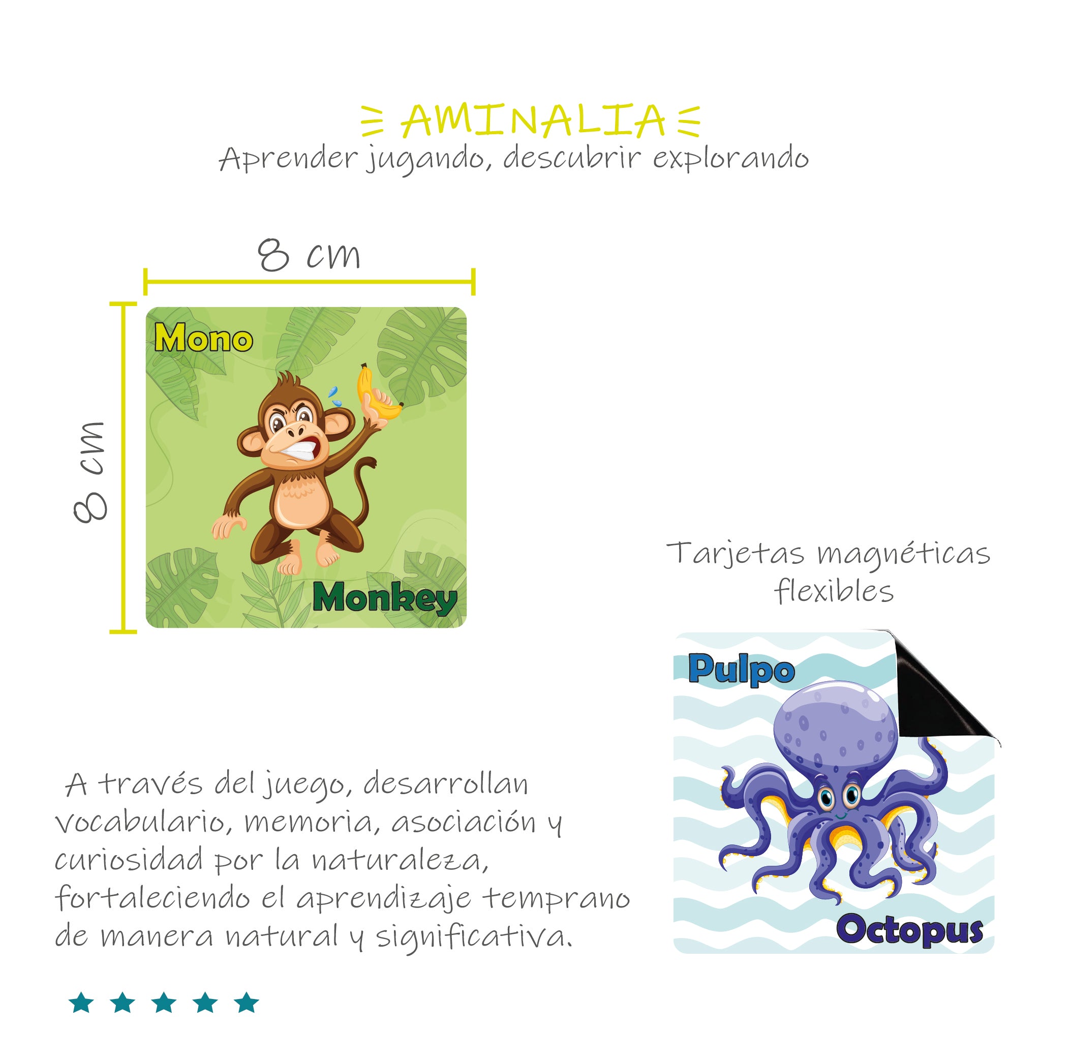 ANIMALIA – Juego Educativo de animales Tarjetas Magnéticas (30 piezas)