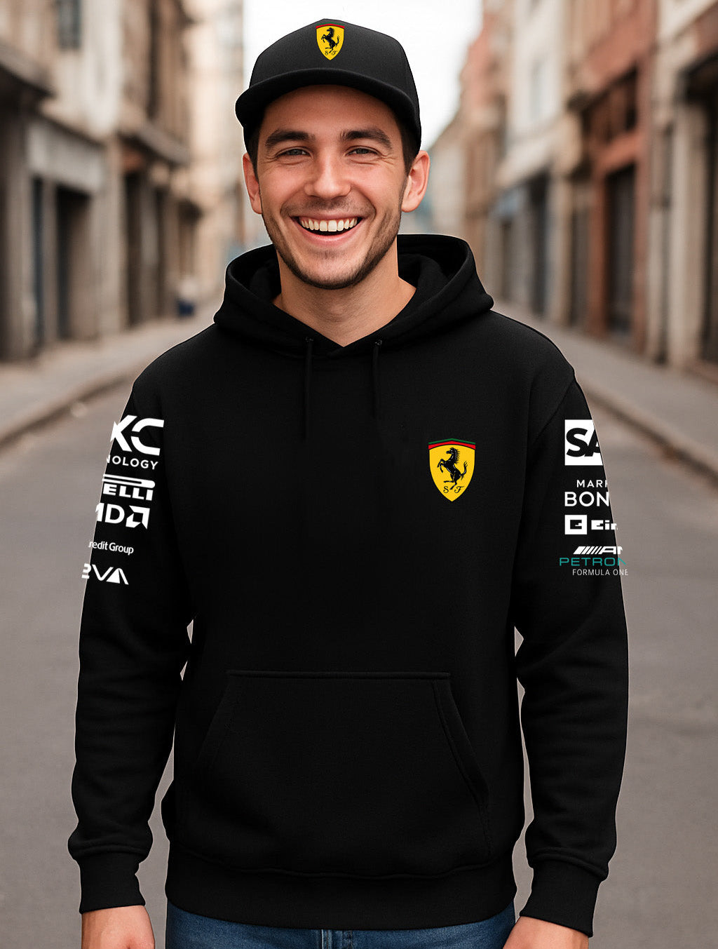 Buzo Niños Formula 1 Ferrari Team Saco Capota Unisex + Gorra